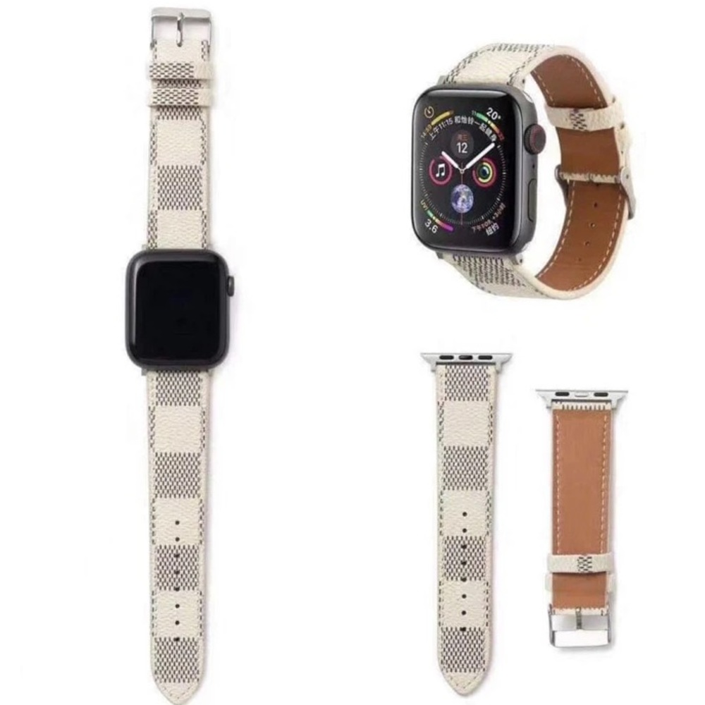 LAST ONE 🌟 Cream Checkered Apple Watch Band 🤍